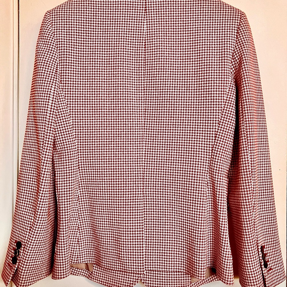 Theory Red and White Houndstooth Blazer - Picture 12 of 16